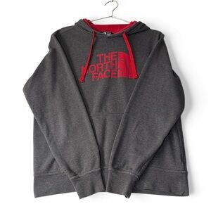 The North Face Men's Charcoal and Scarlet Hoodie